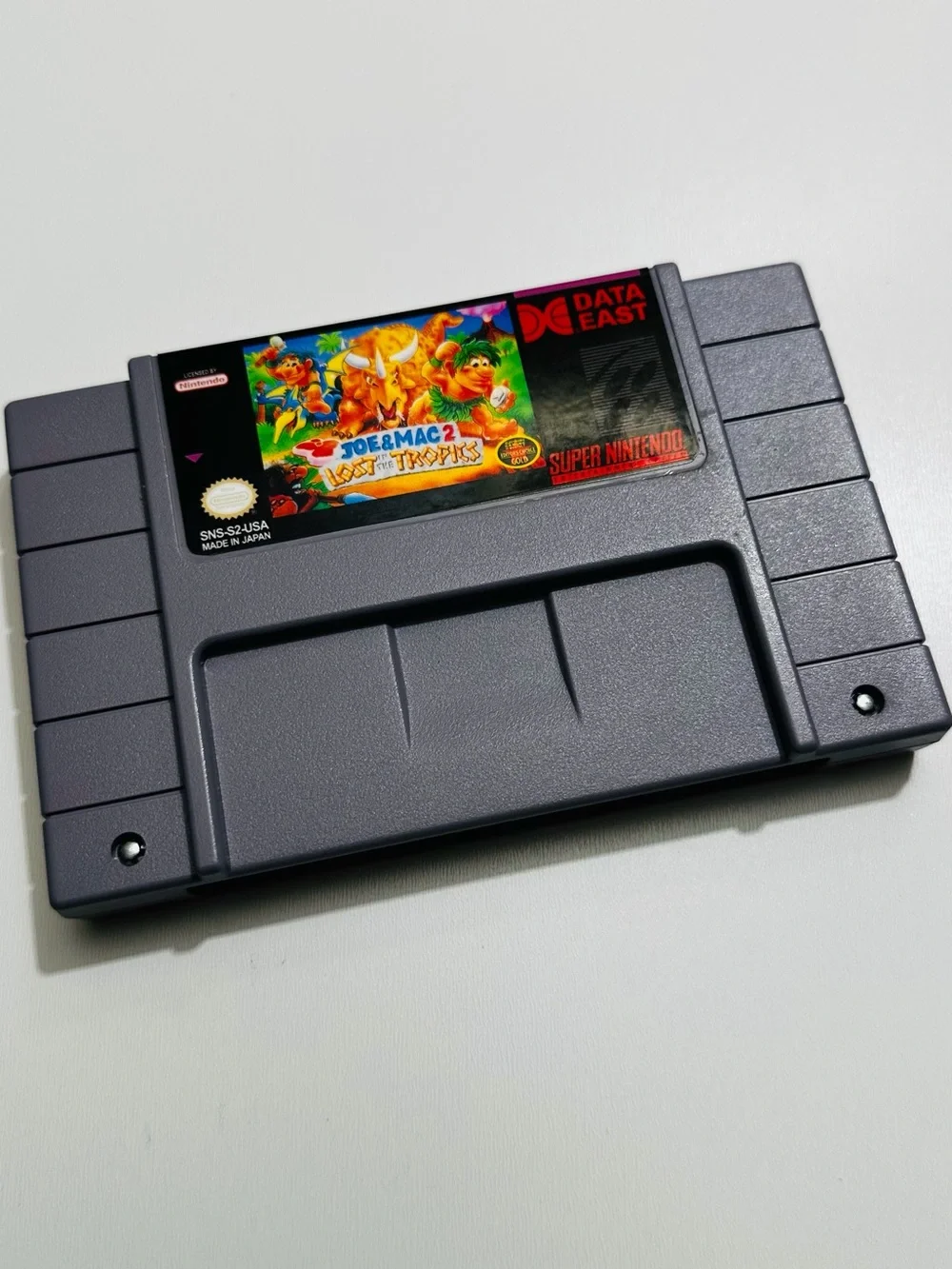 Super Nintendo Joe & Mac 2: Lost in the Tropics Game Cartridge - Gray